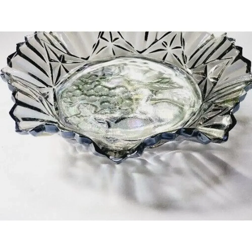 Vintage Carnival Glass Bowl Federal Pioneer Iridescent 10”